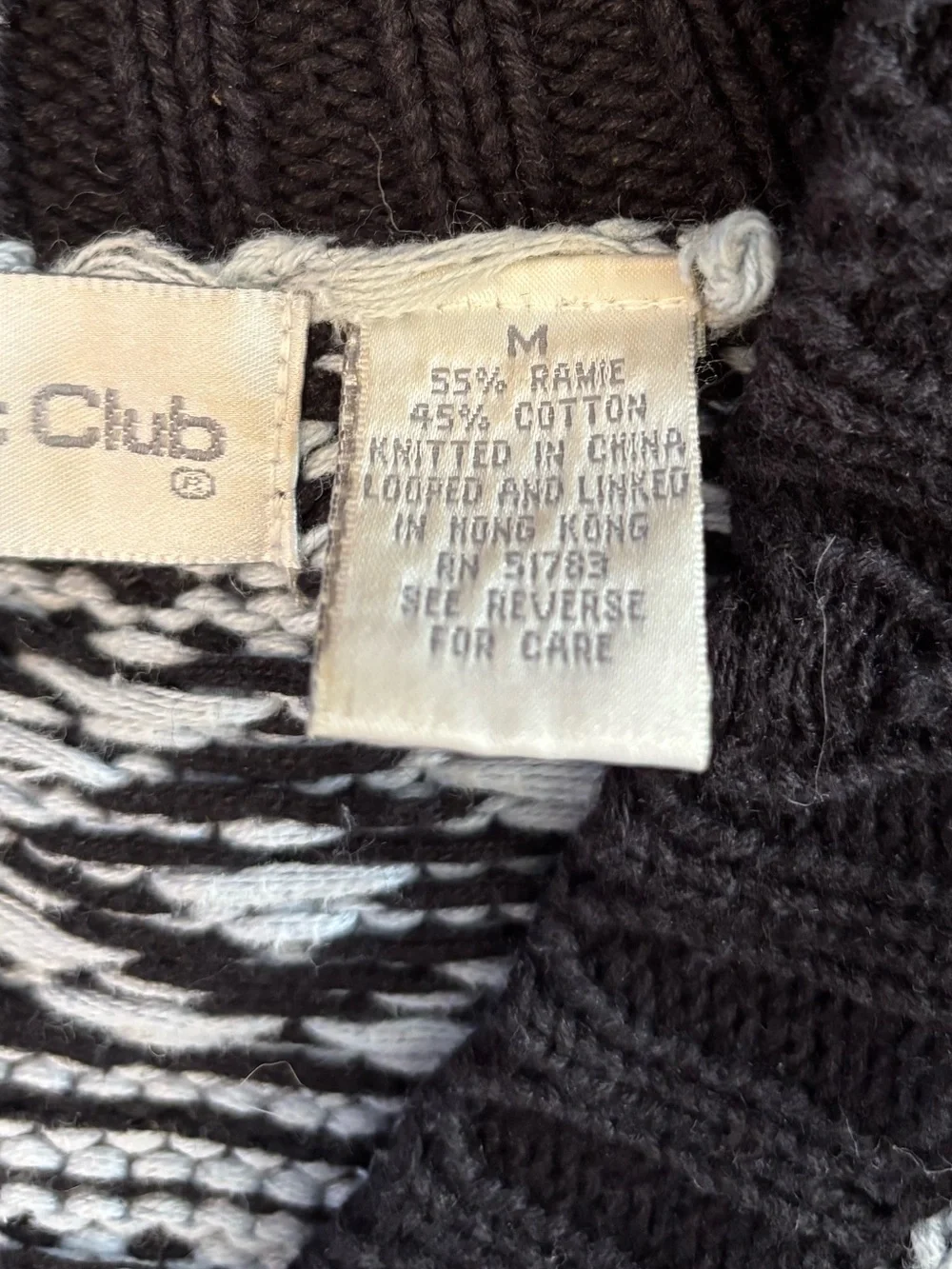 Paris Sport Club Vtg Women M Fair Isle Cardigan Sweater Cottagecore 80s Preppy - Picture 3 of 5
